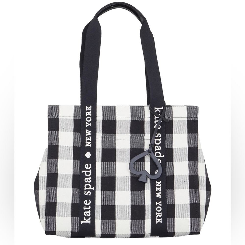 Kate Spade Gingham Black and White Tote - Picture 2 of 11
